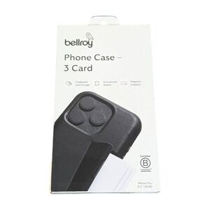 Aa2O Bellroy - iPhone 16‎ Pro Leather Phone Case - 3 Card - Black